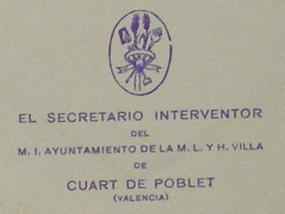Remitent Secretari Ajuntament 1950