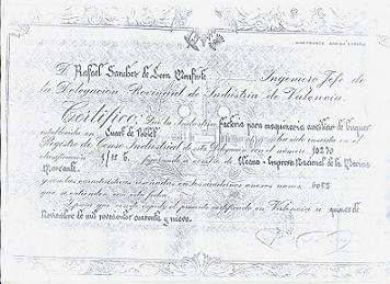 Certificació de la inscripció de l'empresa a la Delegació d'Industria de València